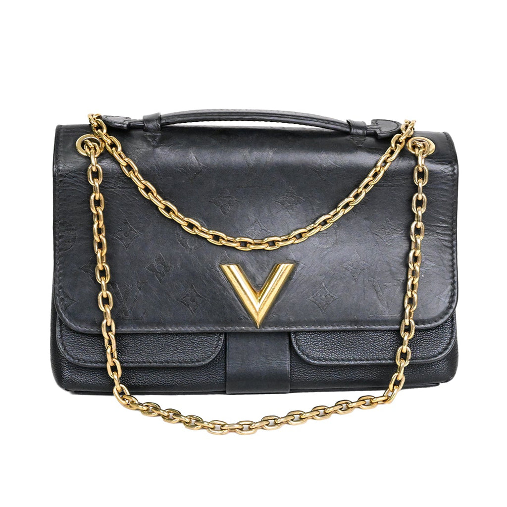 LOUIS VUITTON スムースレザー×グレインレザー:ノワールヴェリー チェーン バッグ2WAYバッグ・ショルダーバッグ