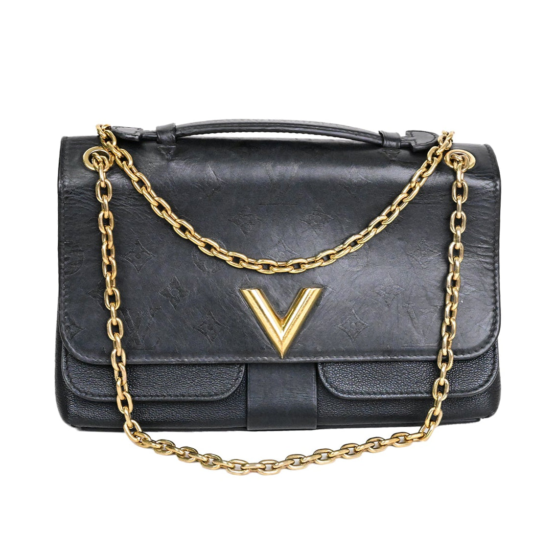 LOUIS VUITTON スムースレザー×グレインレザー:ノワールヴェリー チェーン バッグ2WAYバッグ・ショルダーバッグ