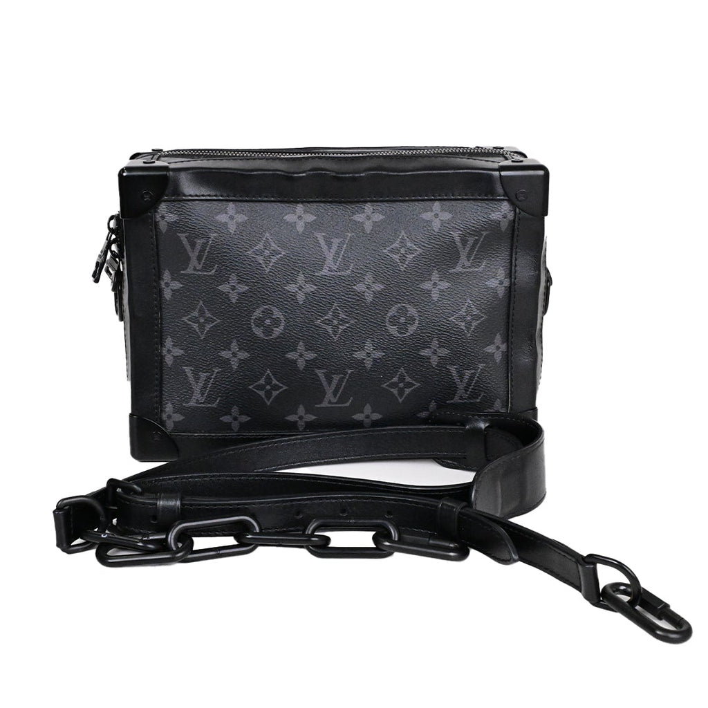 LOUIS VUITTON ソフト トランク ブラック モノグラムエクリプス レザー ショルダーバッグ