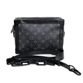 LOUIS VUITTON ソフト トランク ブラック モノグラムエクリプス レザー ショルダーバッグ