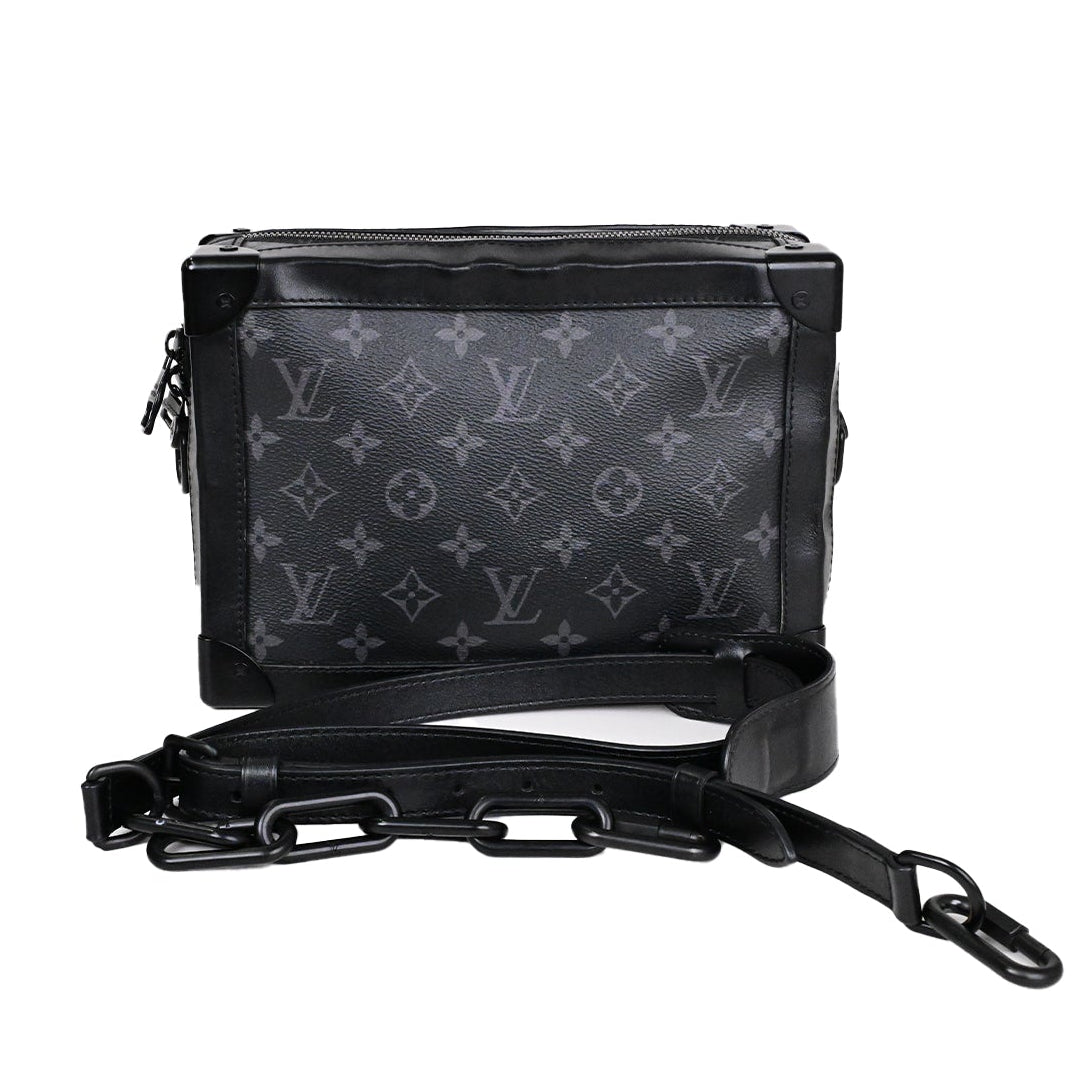 LOUIS VUITTON ソフト トランク ブラック モノグラムエクリプス レザー ショルダーバッグ