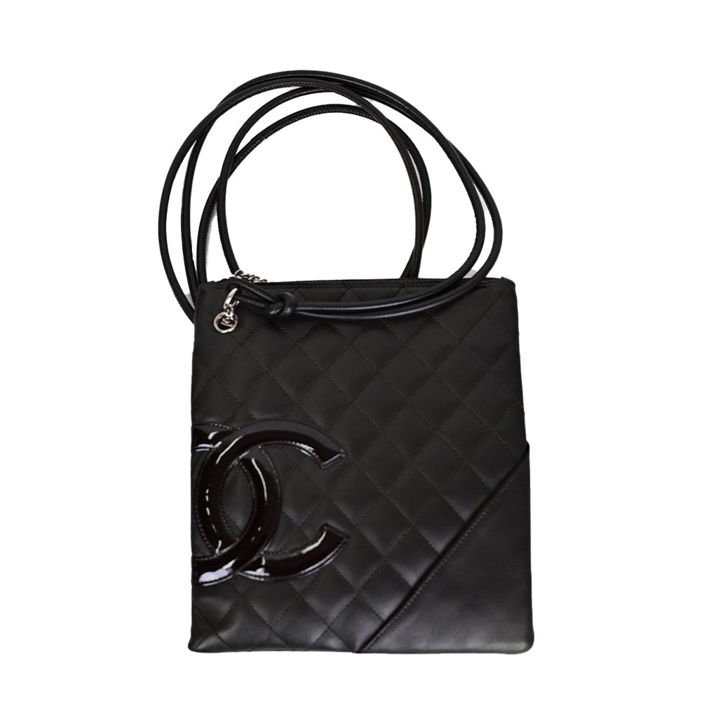CHANEL シャネル カンボンライン ショルダー ブラック SV金具 カーフ ショルダーバッグ