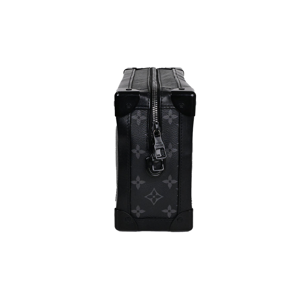 LOUIS VUITTON ソフト トランク ブラック モノグラムエクリプス レザー ショルダーバッグ