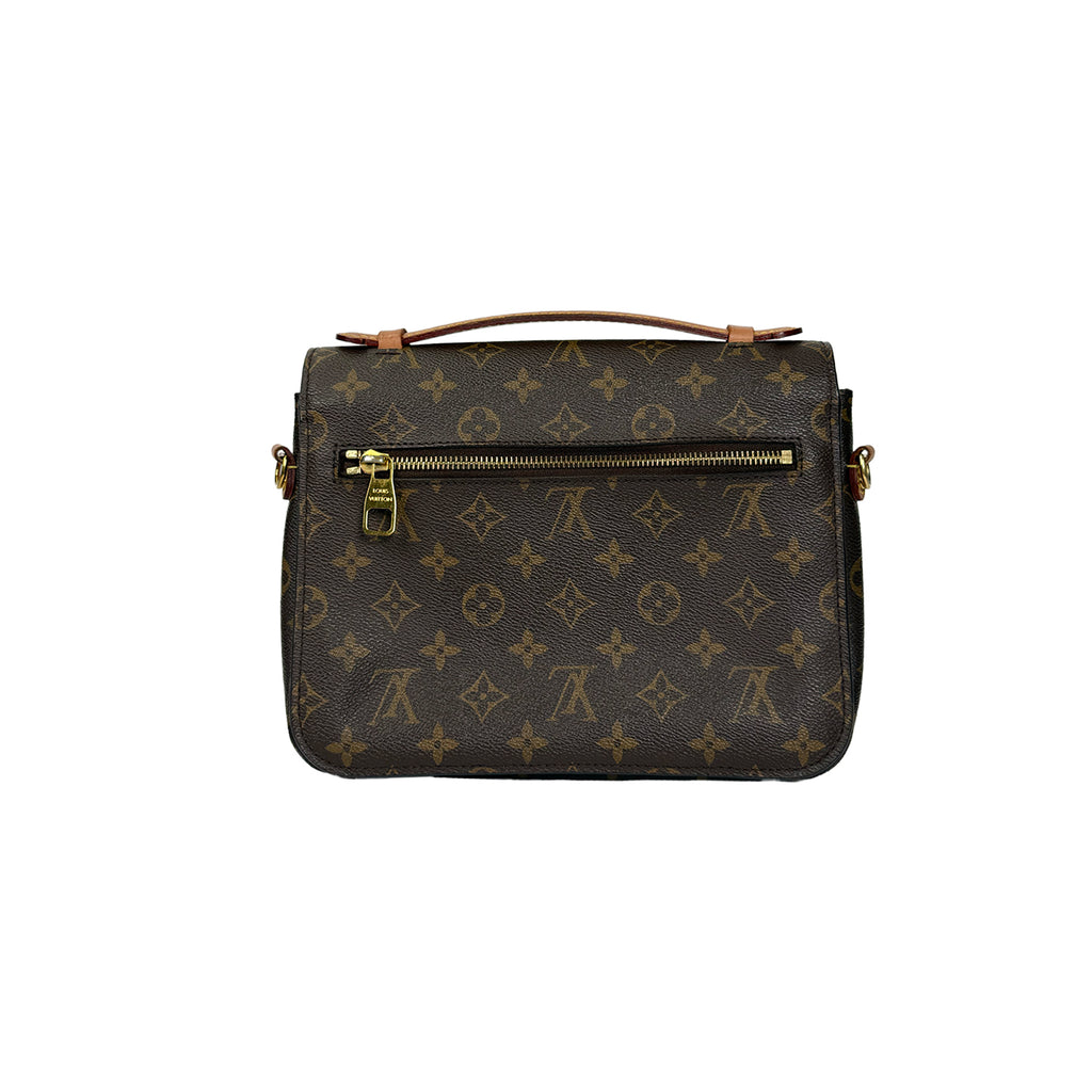 ルイ・ヴィトン ポシェット・メティス MM モノグラム M44875 レザー ブラウン ゴールド金具(21152)