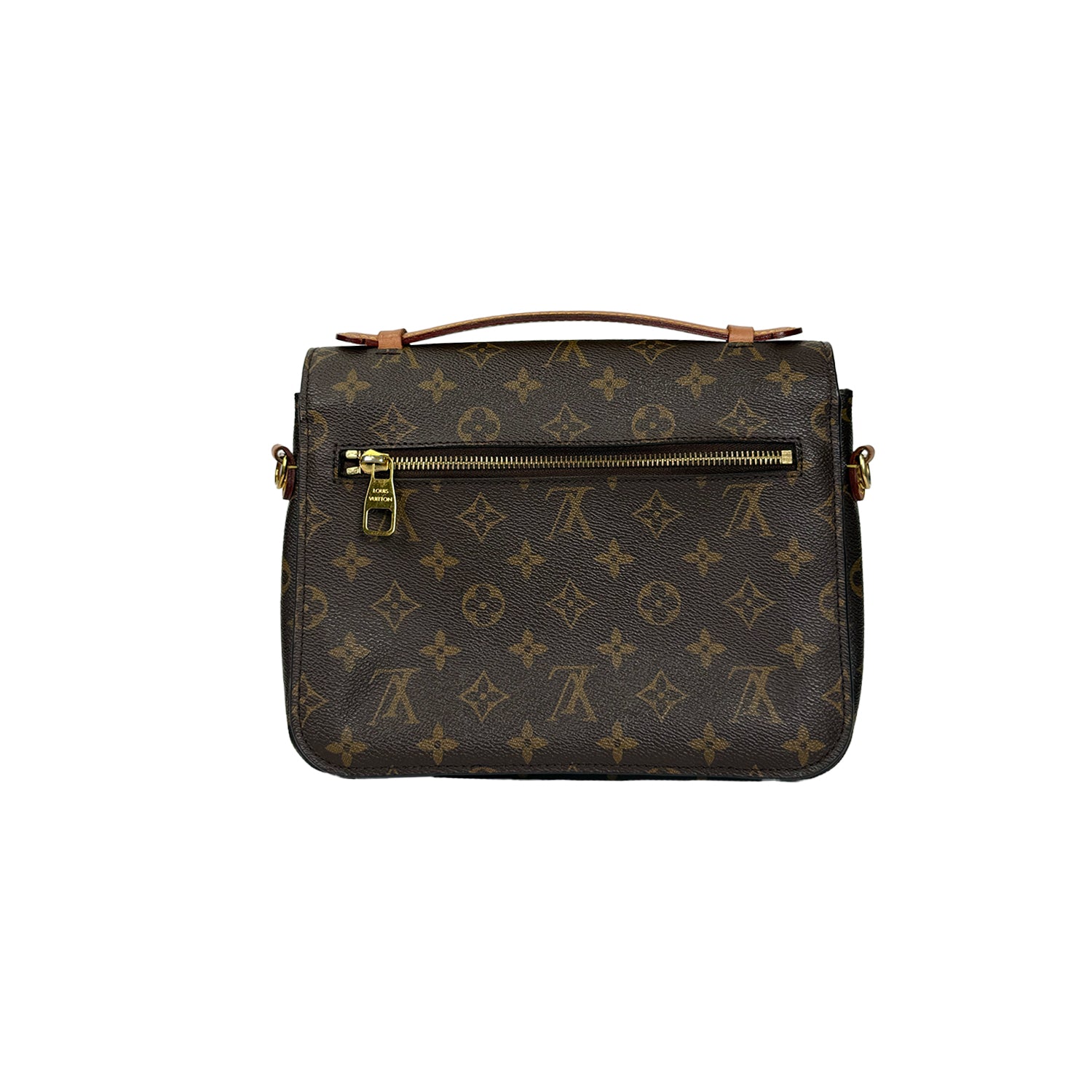 ルイ・ヴィトン ポシェット・メティス MM モノグラム M44875 レザー ブラウン ゴールド金具(21152)