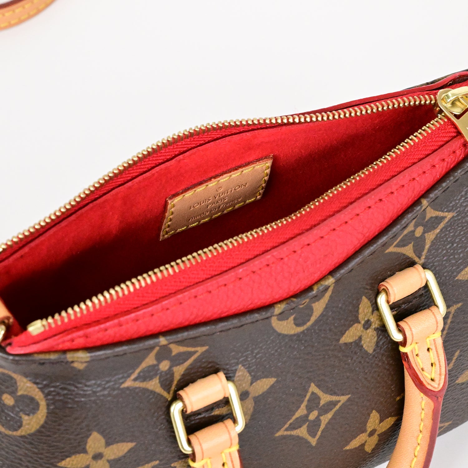 LOUIS VUITTON モノグラム ナノパラス ショルダーバッグ ななめ掛け ミニ ポシェット スリーズ レッド