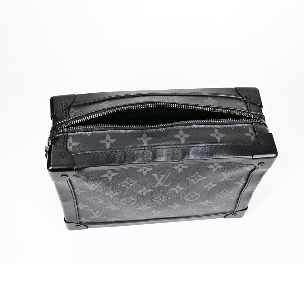 LOUIS VUITTON ソフト トランク ブラック モノグラムエクリプス レザー ショルダーバッグ