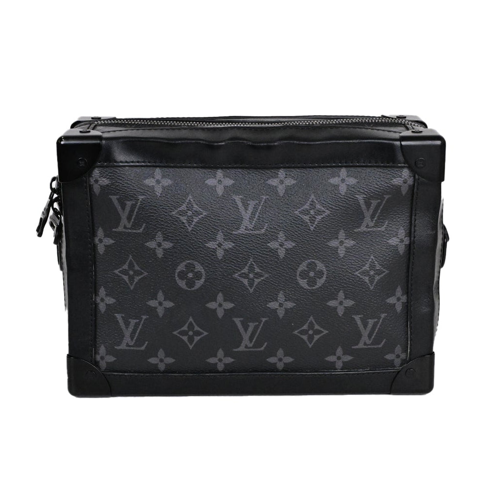 LOUIS VUITTON ソフト トランク ブラック モノグラムエクリプス レザー ショルダーバッグ