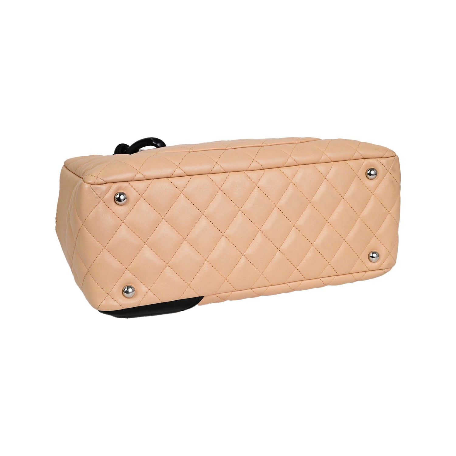 CHANEL シャネル カンボンライン ボーリングバッグ ハンドバッグ ショルダーバッグ ベージュ系 ブラック