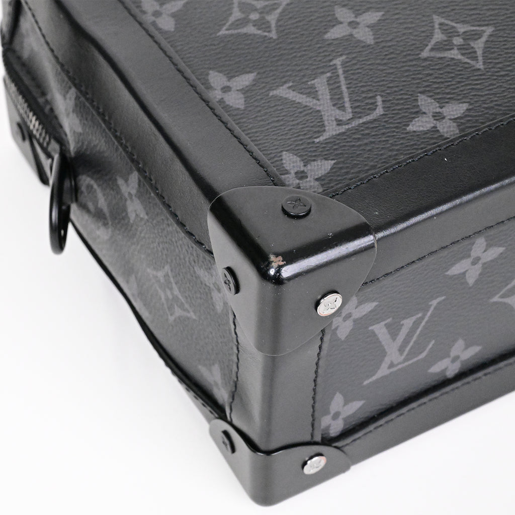 LOUIS VUITTON ソフト トランク ブラック モノグラムエクリプス レザー ショルダーバッグ