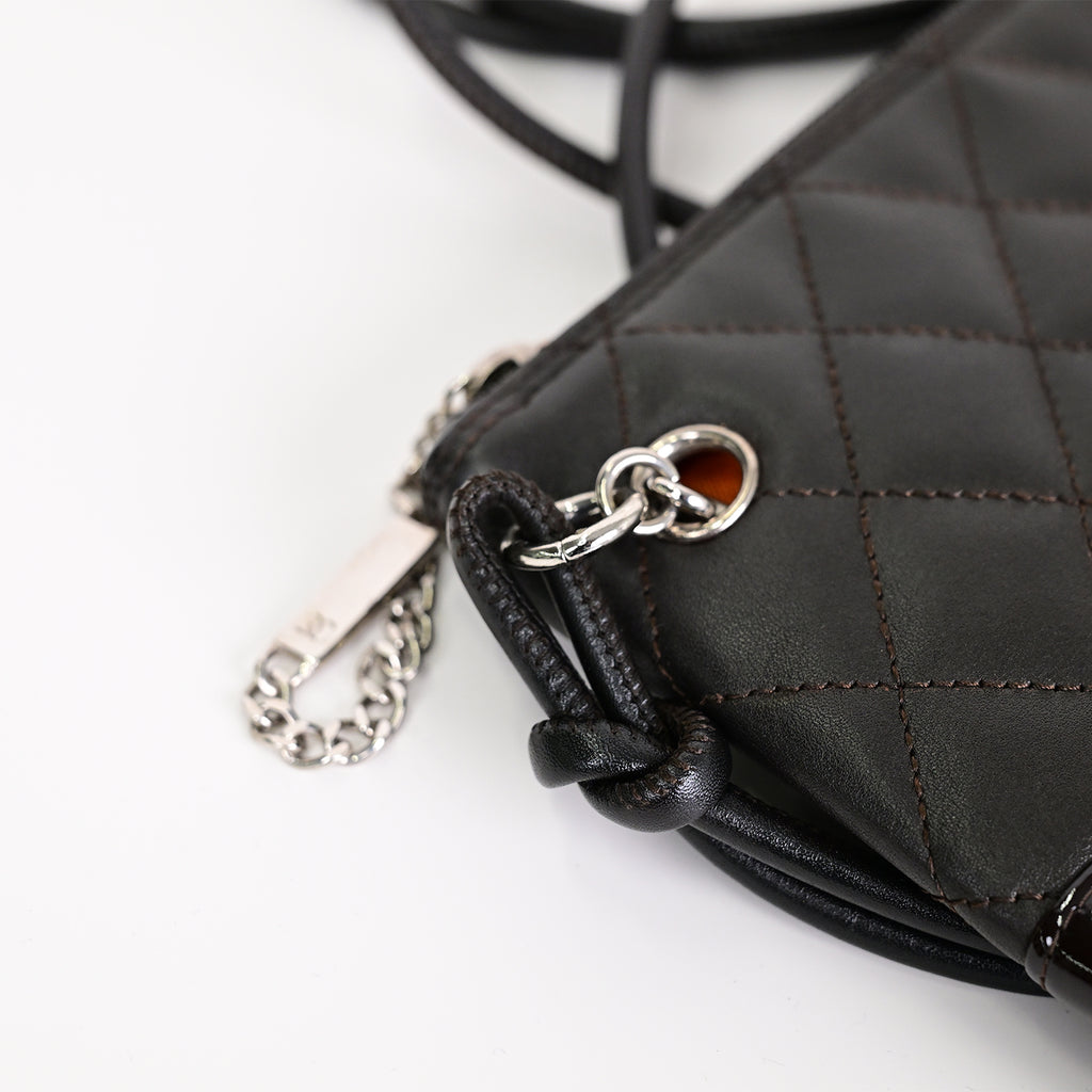 CHANEL シャネル カンボンライン ショルダー ブラック SV金具 カーフ ショルダーバッグ